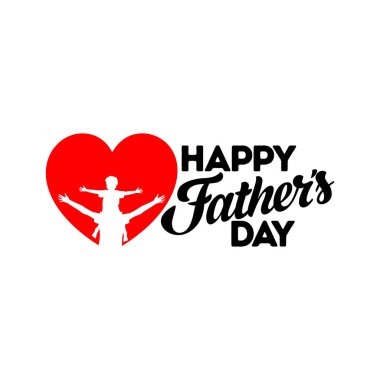 Tipografi ve mutlu Babalar günü için tasarım öğeleri ve siluetleri ile yazı