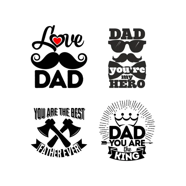 Logo ve tipografi baba hakkında kartlarla. Mutlu Babalar günü.