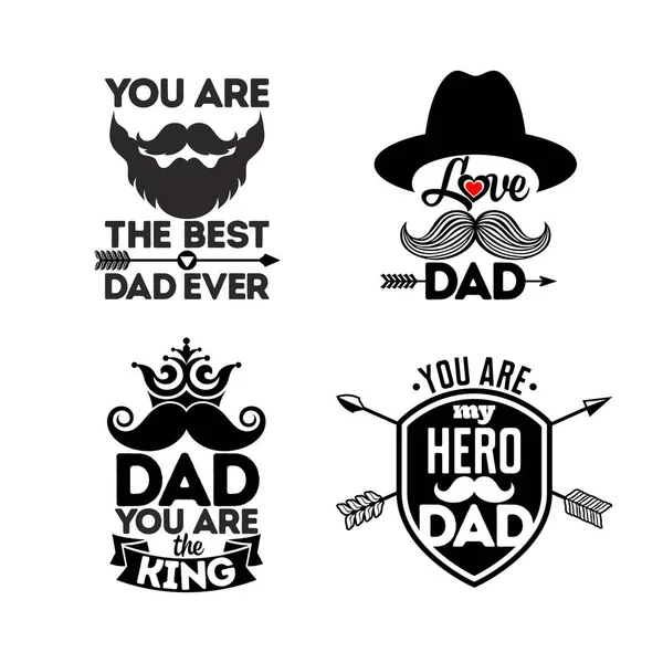 Логотипи та листівки з друкарні про тата. Днем День батька. — стоковий вектор