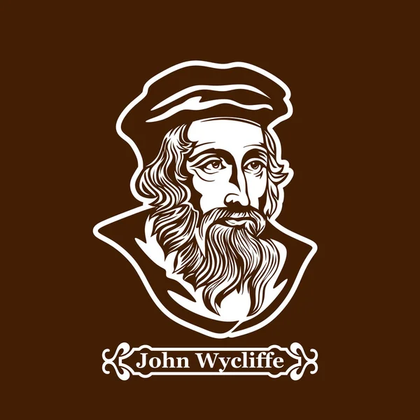 John Wycliffe. Protestantyzm. Przywódcy europejskich reformacji. — Wektor stockowy