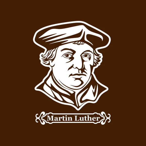 Maarten Luther. Protestantisme. Leiders van de Europese Reformatie. — Stockvector