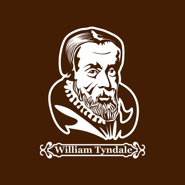 William Tyndale. Le protestantisme. Les dirigeants de la Réforme européenne . — Image vectorielle