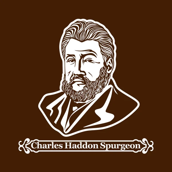 Charles haddon spurgeon. Protestantismus. Führer der europäischen Reformation. — Stockvektor