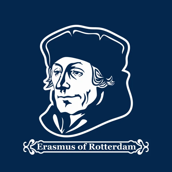 Erasmus van Rotterdam. Protestantisme. Leiders van de Europese Reformatie. — Stockvector