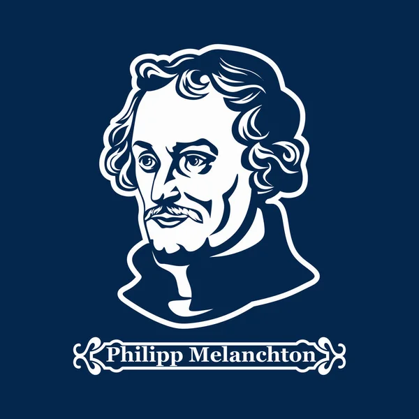 Philipp Melanchton. Protestantisme. Leiders van de Europese Reformatie. — Stockvector