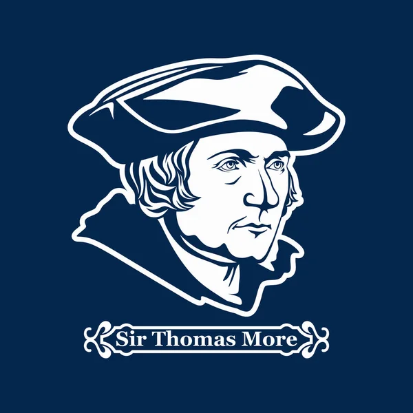 Sir Thomas mehr. Protestantismus. Führer der europäischen Reformation. — Stockvektor