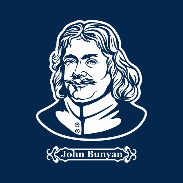 John Bunyan. Protestantyzm. Chrześcijański pisarz — Wektor stockowy