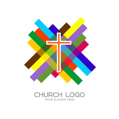 Kilise logosunu görmeniz gerekir. Hıristiyan sembolleri. Cross İsa Mesih ve mozaik