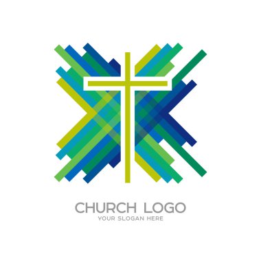 Kilise logosunu görmeniz gerekir. Hıristiyan sembolleri. Cross İsa Mesih ve mozaik