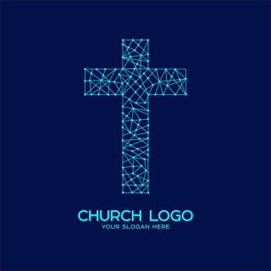 Kilise logosunu görmeniz gerekir. Hıristiyan sembolleri. Cross İsa Mesih ve mozaik