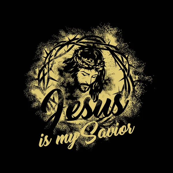Bible lettering. Christian art. Jesus is my Savior. — Stock Vector
