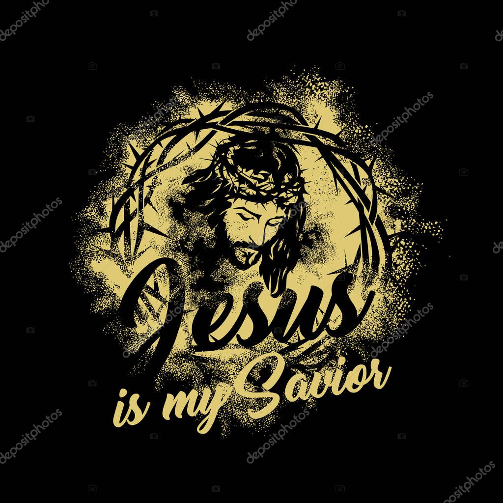 Bible lettering. Christian art. Jesus is my Savior.