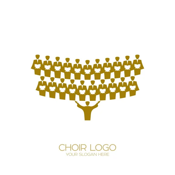 Musik Logo Den Chor Singen — Stockvektor