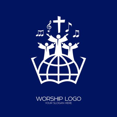 Müzik logosunu görmeniz gerekir. Hıristiyan sembolleri. Tüm Milletler ve ülkelerden gelen insanlar Tanrı'ya ibadet bir şarkı.