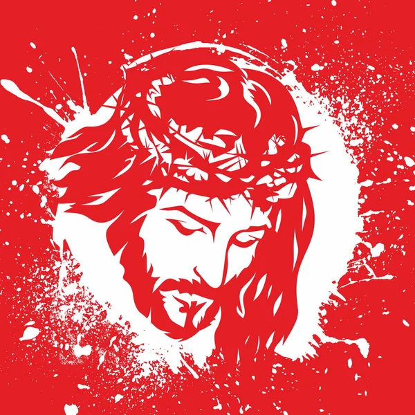 Rostro Jesucristo — Vector de stock