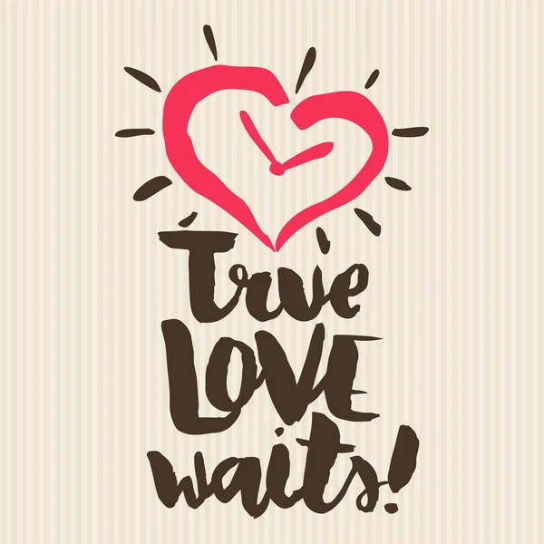 Christian Print True Love Waits — Stock Vector