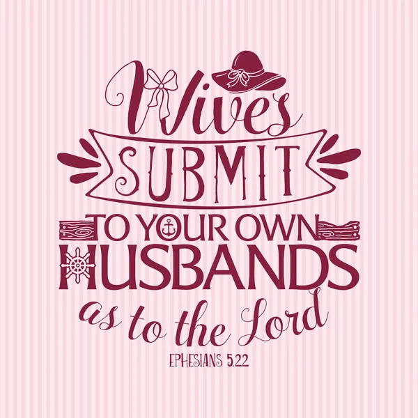 Tirage Chrétien Les Épouses Soumettent Vos Maris Comme Seigneur — Image vectorielle