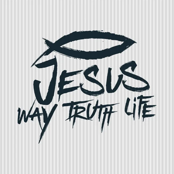 Kristna Print Jesus Sätt Sanningen Liv — Stock vektor