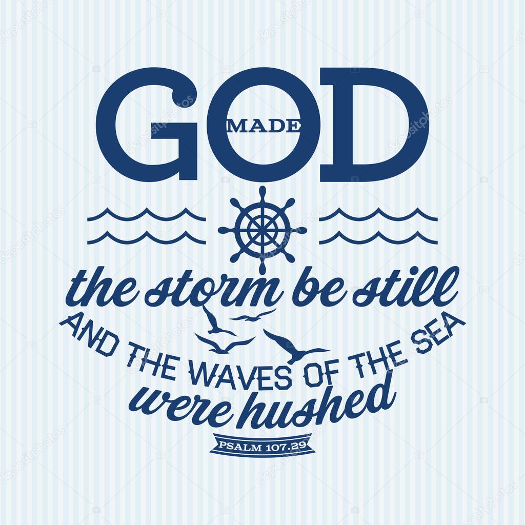 Christian print. God made the storm be still