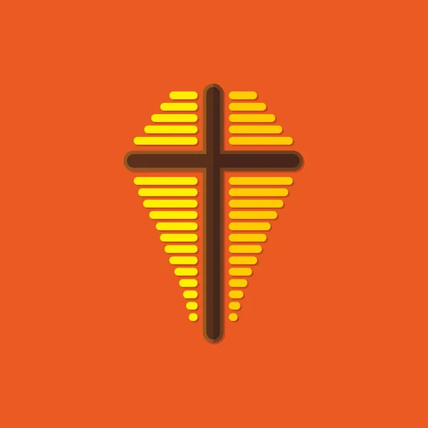 Logo Iglesia Cruz Jesucristo Símbolo Muerte Victoria Sobre Pecado — Vector de stock