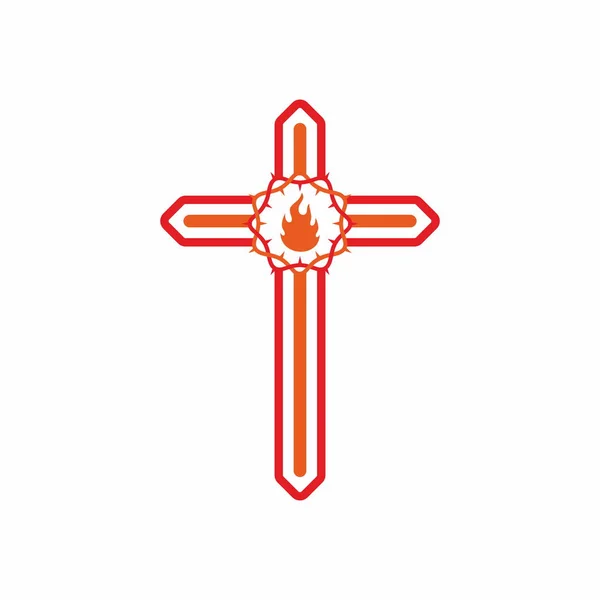 Logo Iglesia Cruz Jesucristo Símbolo Muerte Victoria Sobre Pecado — Vector de stock