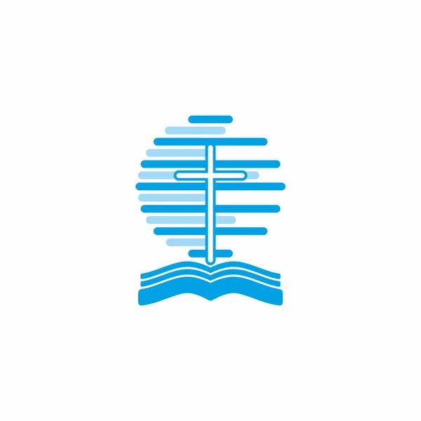 Kostel Logo Kostel Krista Biblický Základ — Stockový vektor
