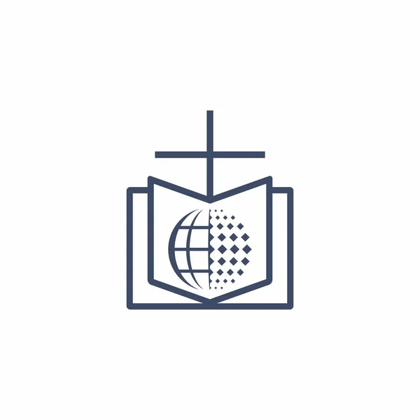 Kostel Logo Kostel Krista Biblický Základ — Stockový vektor