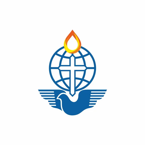 Logo Église Église Dieu Est Lampe Monde — Image vectorielle