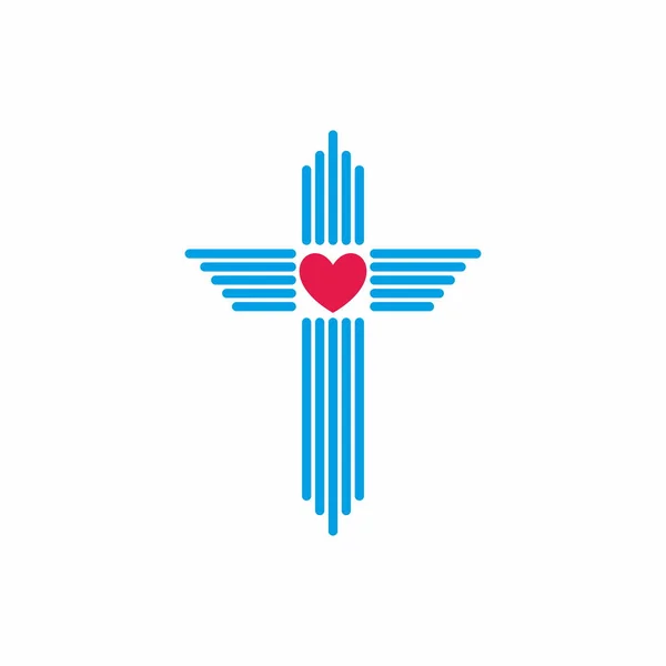 Logo Iglesia Cruz Jesucristo Símbolo Muerte Victoria Sobre Pecado — Vector de stock