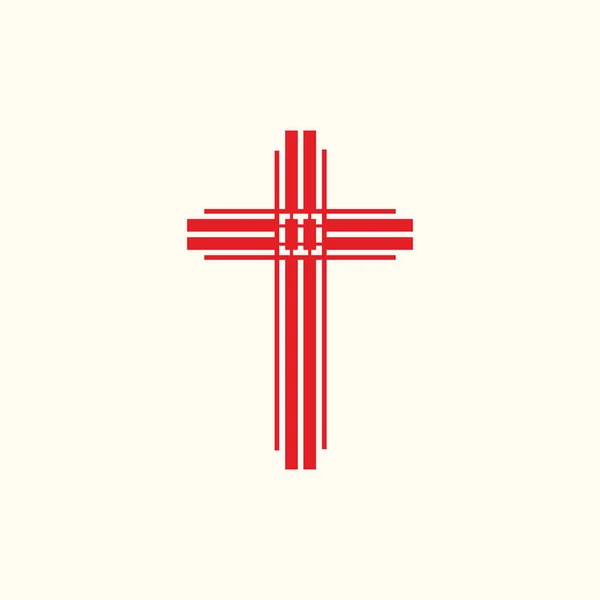 Kyrkan Logotypen Jesus Kristi Kors Symbol För Död Och Seger — Stock vektor