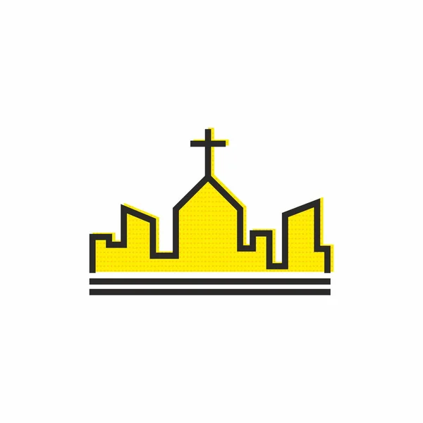 Logo Iglesia Santa Iglesia Ciudad — Vector de stock