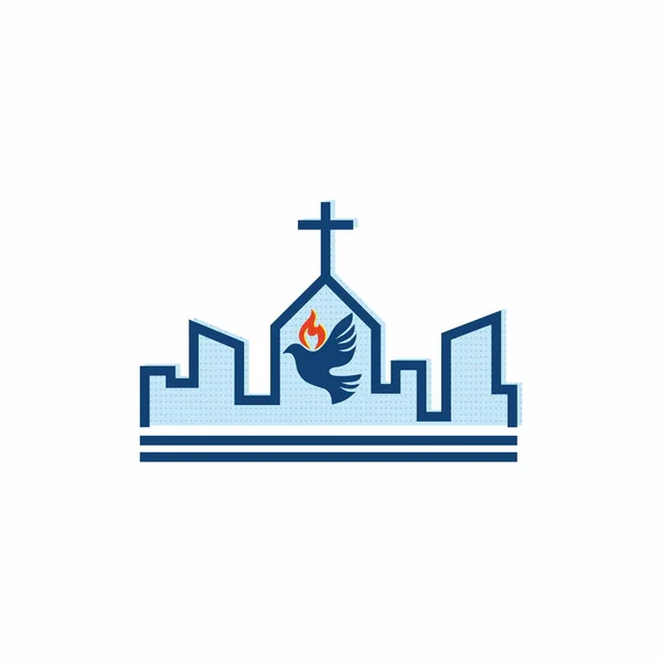 Logotipo Igreja Santa Igreja Cidade — Vetor de Stock