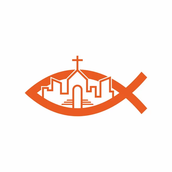 Λογότυπο Εκκλησία Ιερός Ναός Στην Πόλη — Διανυσματικό Αρχείο