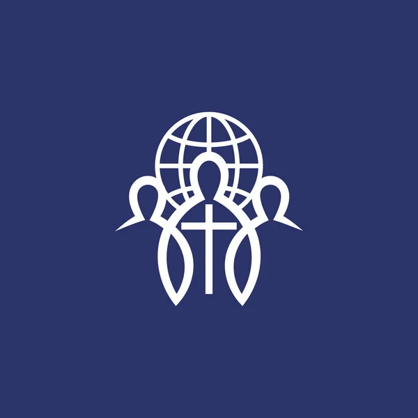 Logo Église Église Jésus Christ Composée Personnes — Image vectorielle