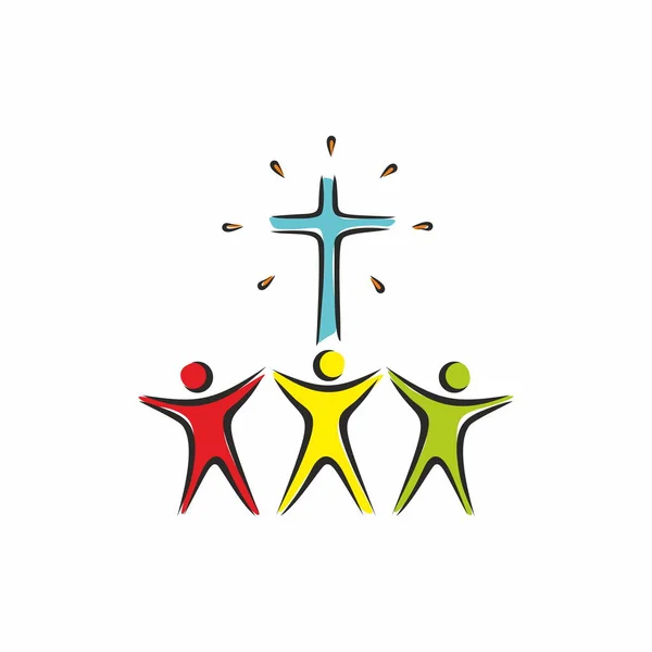 Kyrkan Logotypen Dyrkar Kristi Jesu — Stock vektor