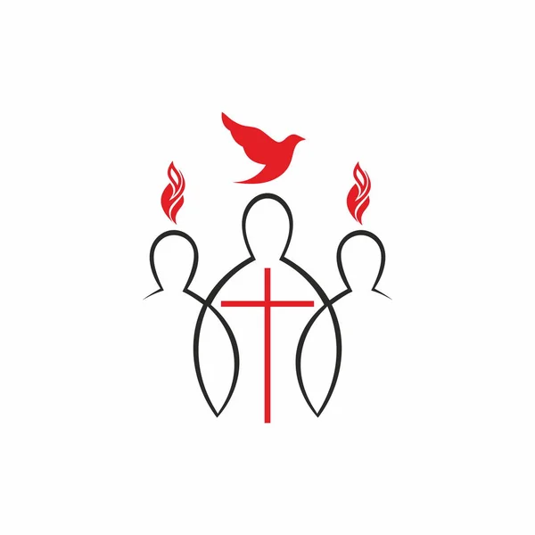 Kirchenlogo Einheit Christus Die Herabkunft Des Heiligen Geistes Pentecost — Stockvektor