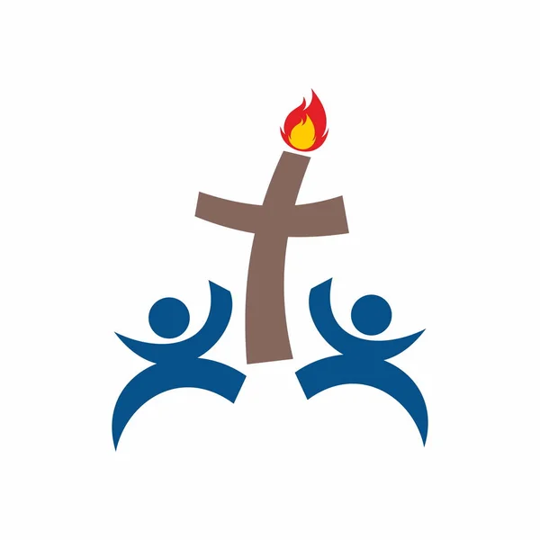 Kostel Logo Ctitelé Ježíše Krista — Stockový vektor