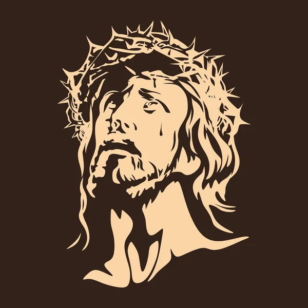 Rostro Del Señor Jesucristo — Vector de stock