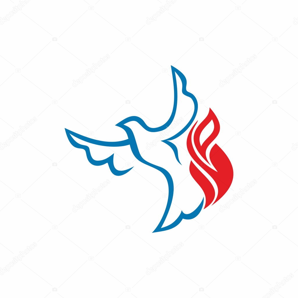 Church logo. Pigeon and flame are symbols of God's spirit