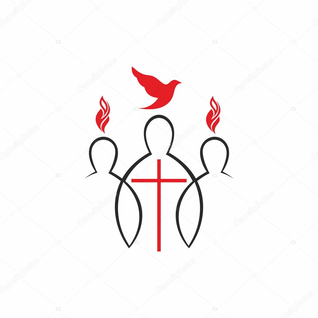Church logo. Unity in Christ. The Descent of the Holy Spirit, Pentecost