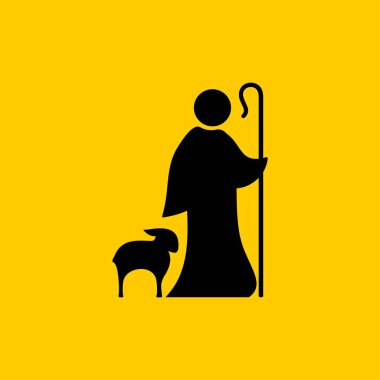 Hristiyan sembolleri. Çoban ve sadık koyun.