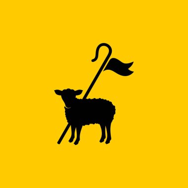 Christian symbols. Shepherd's staff and sacrificial lamb.