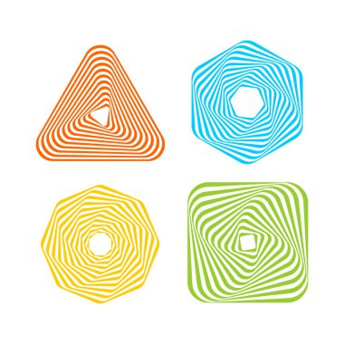 Tasarım için renkli soyut şekiller.