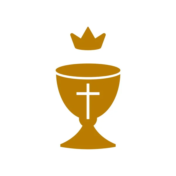 Simbol Kristen Cangkir Persekutuan Dan Mahkota Kristus — Foto Stok Gratis