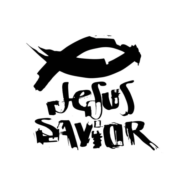 Symbol Fish Words Jesus Savior — Free Stock Photo