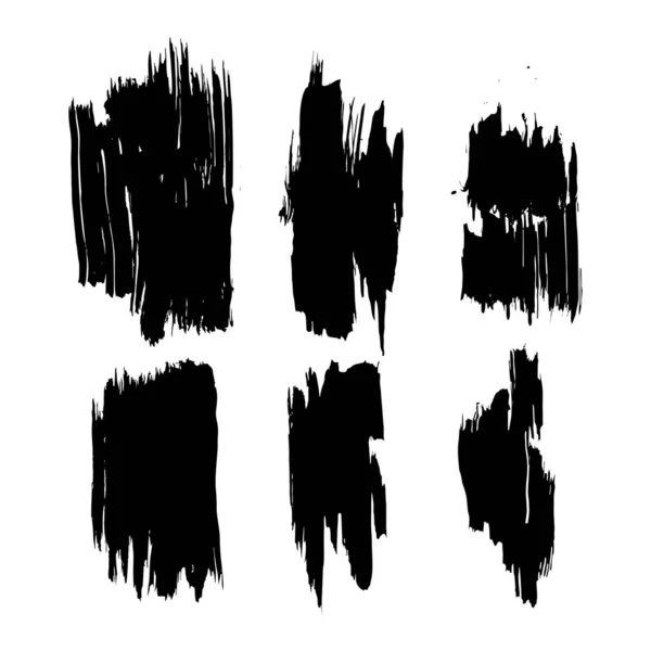 Collection Smears Black Paint Strokes Brush Strokes Stains Splashes Dirty — Free Stock Photo