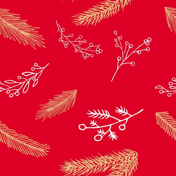 Krásný Bezešvé Vánoční Zimní Vzor Kreslené Ručně Mnoho Slavnostních Prvků — Stock fotografie zdarma