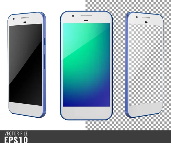 Vektör telefon mockup, gerçekçi tasarım, piksel arka plan üzerinde izole. Şablon iş ve eğlence için smartphone / 