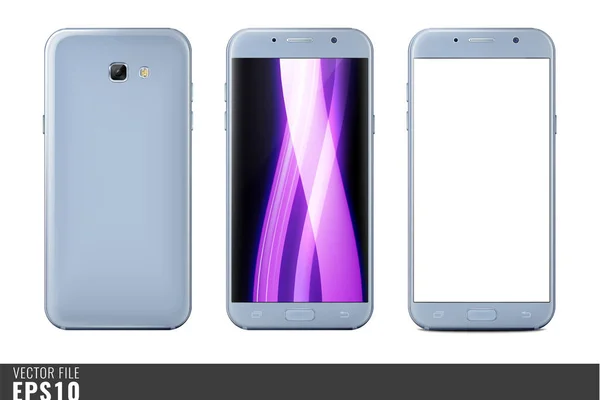 Gerçekçi vektör mock-up set yeni nesil akıllı telefon 3d