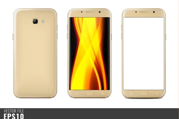 Gerçekçi vektör mock-up set yeni nesil akıllı telefon 3d